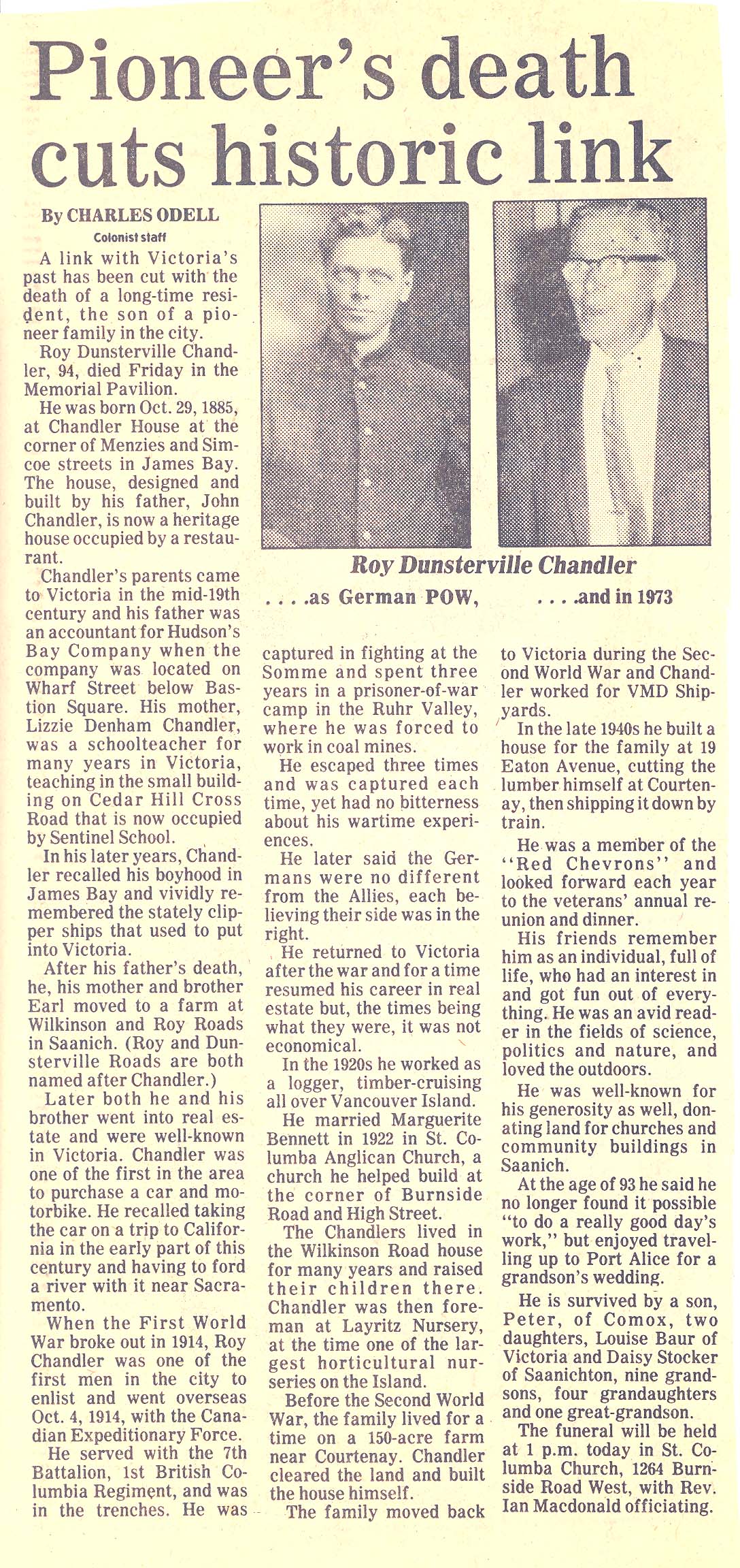 Roy Chandler Obituary