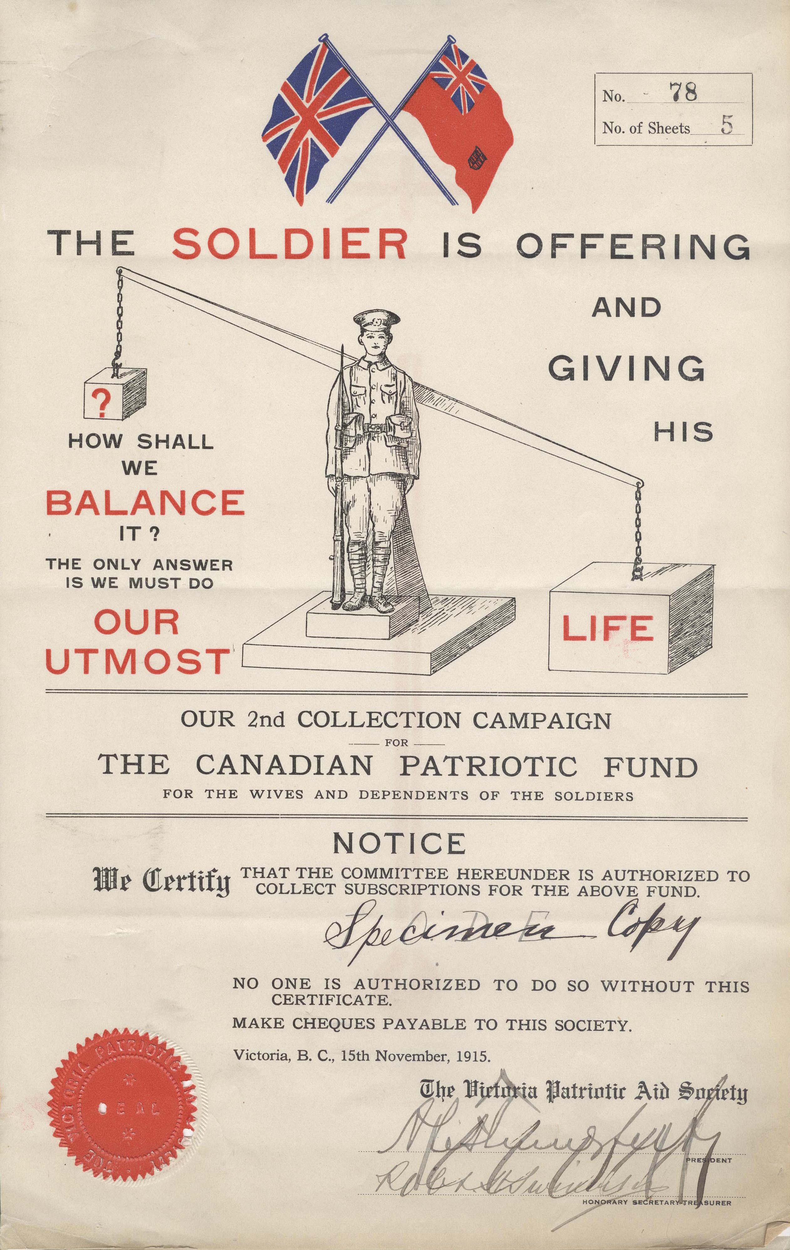 Canadian Patriotic Fund Poster