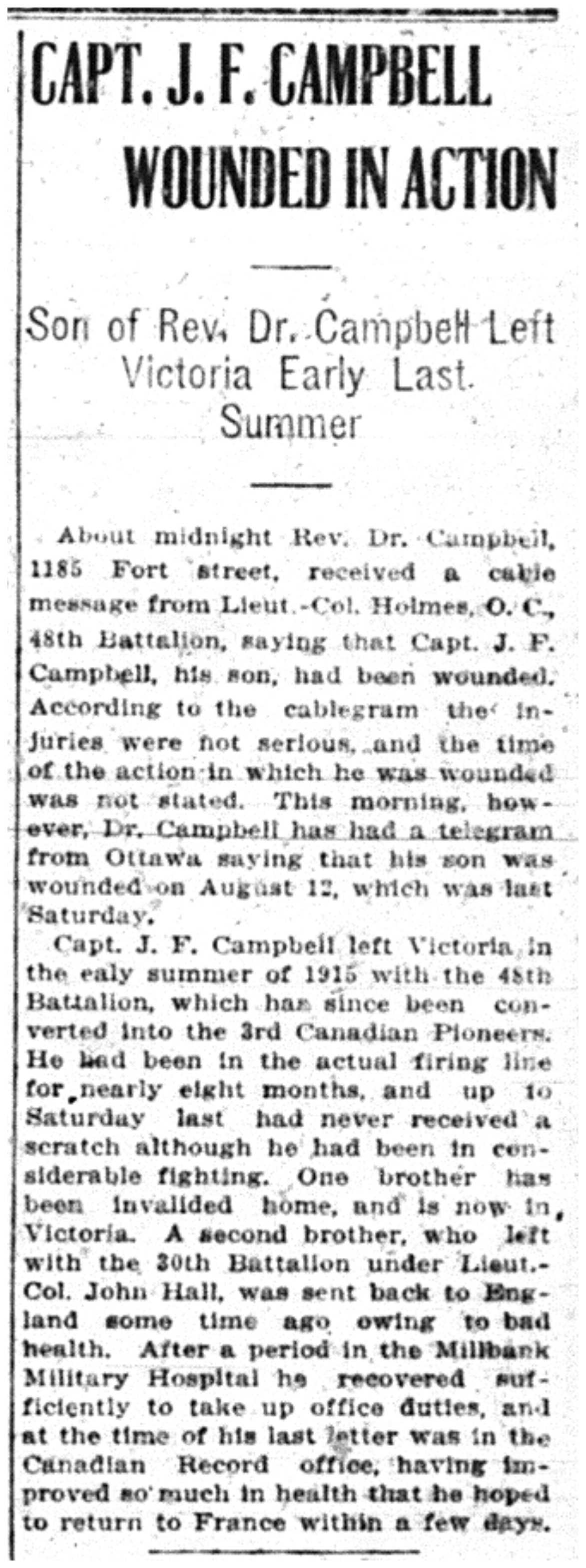 Campbell Wounded