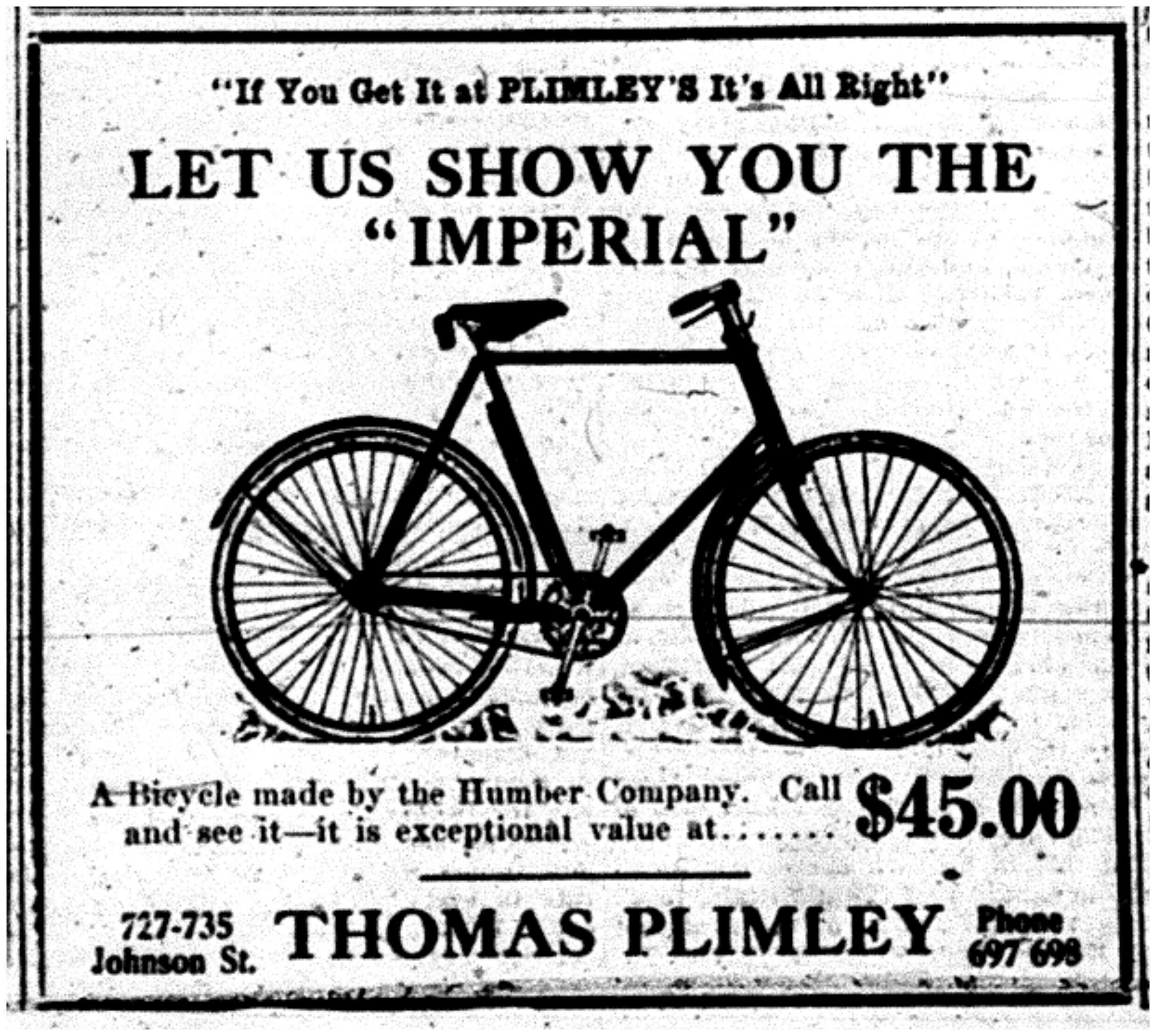 Plimley Bicycle Ad