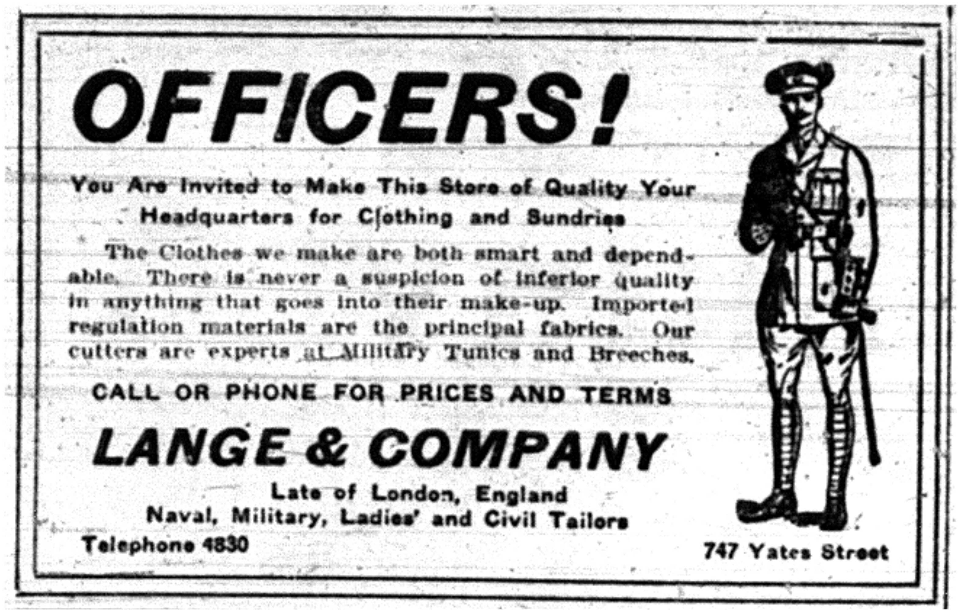 Officers Clothing Ad