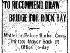 Draw Bridge for Rock Bay