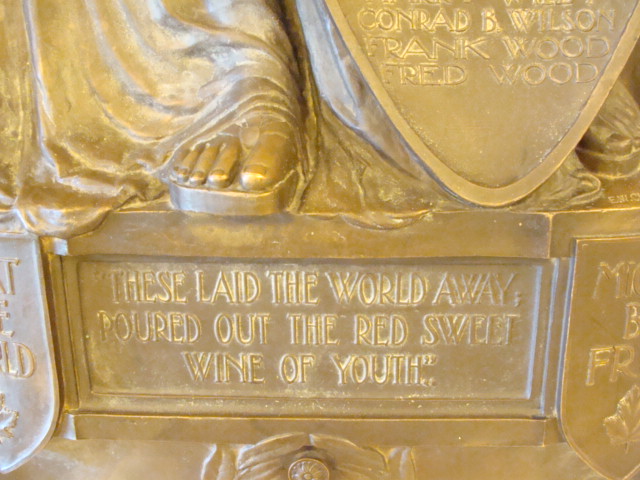 Detail on the Victoria High War Memorial