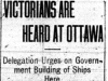 "Victorians Are Heard At Ottawa"