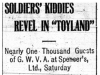 "Soldiers' Kiddies Revel In "Toyland""