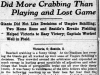 "Did More Crabbing Than Playing and Lost Game"