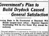 "Government's Plan To Build Drydock Caused General Satisfaction"