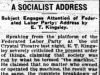 "A Socialist Address"