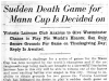 "Sudden Death Game for Mann Cup Is Decided On"