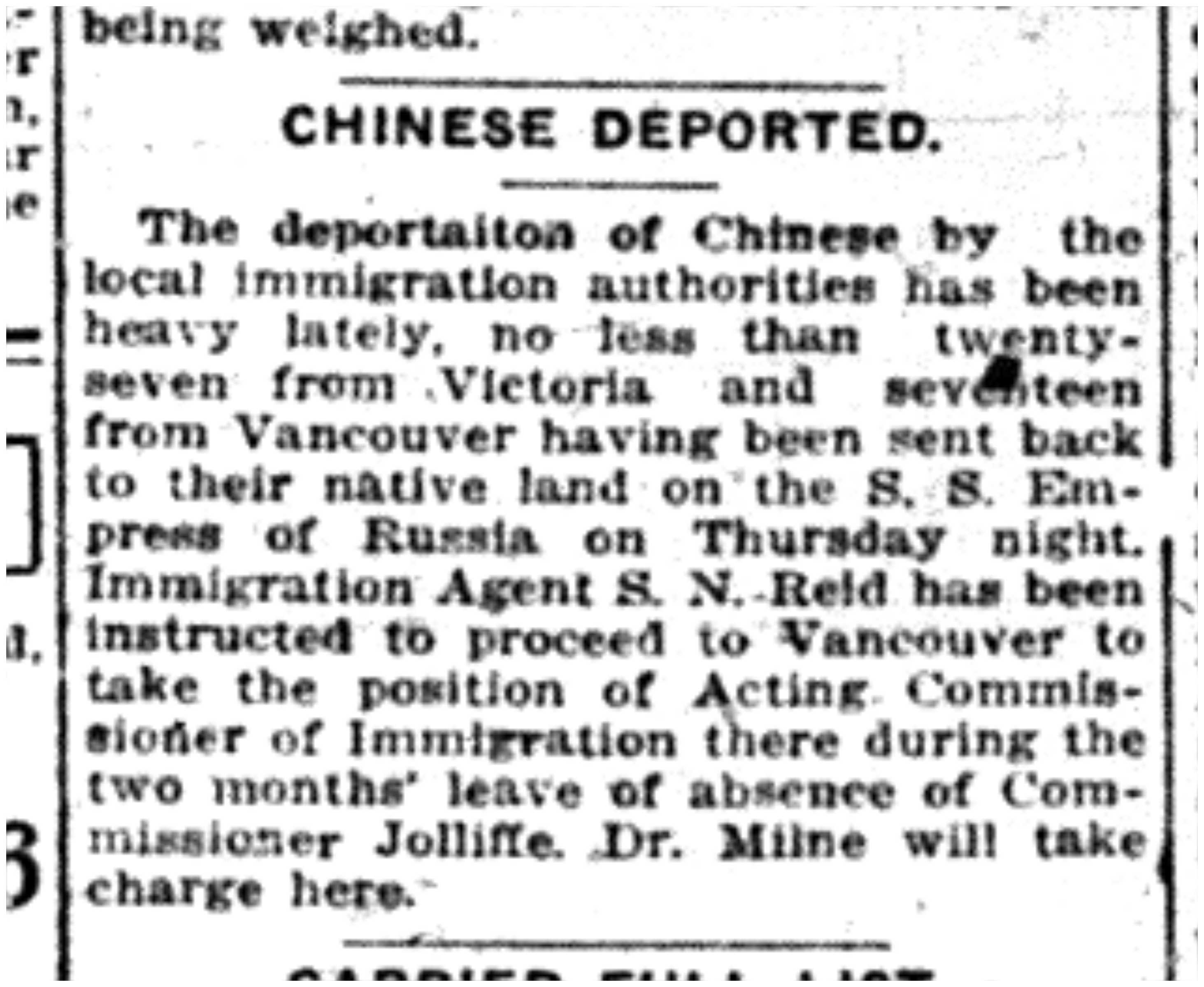 "Chinese Deported"