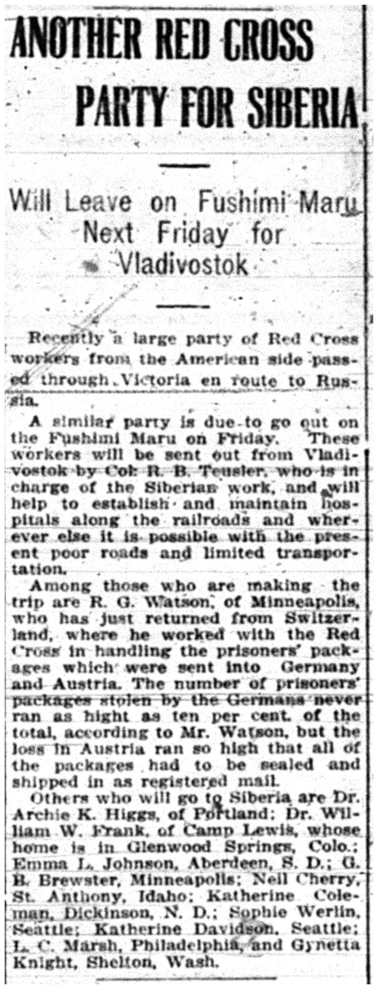"Another Red Cross Party for Siberia"