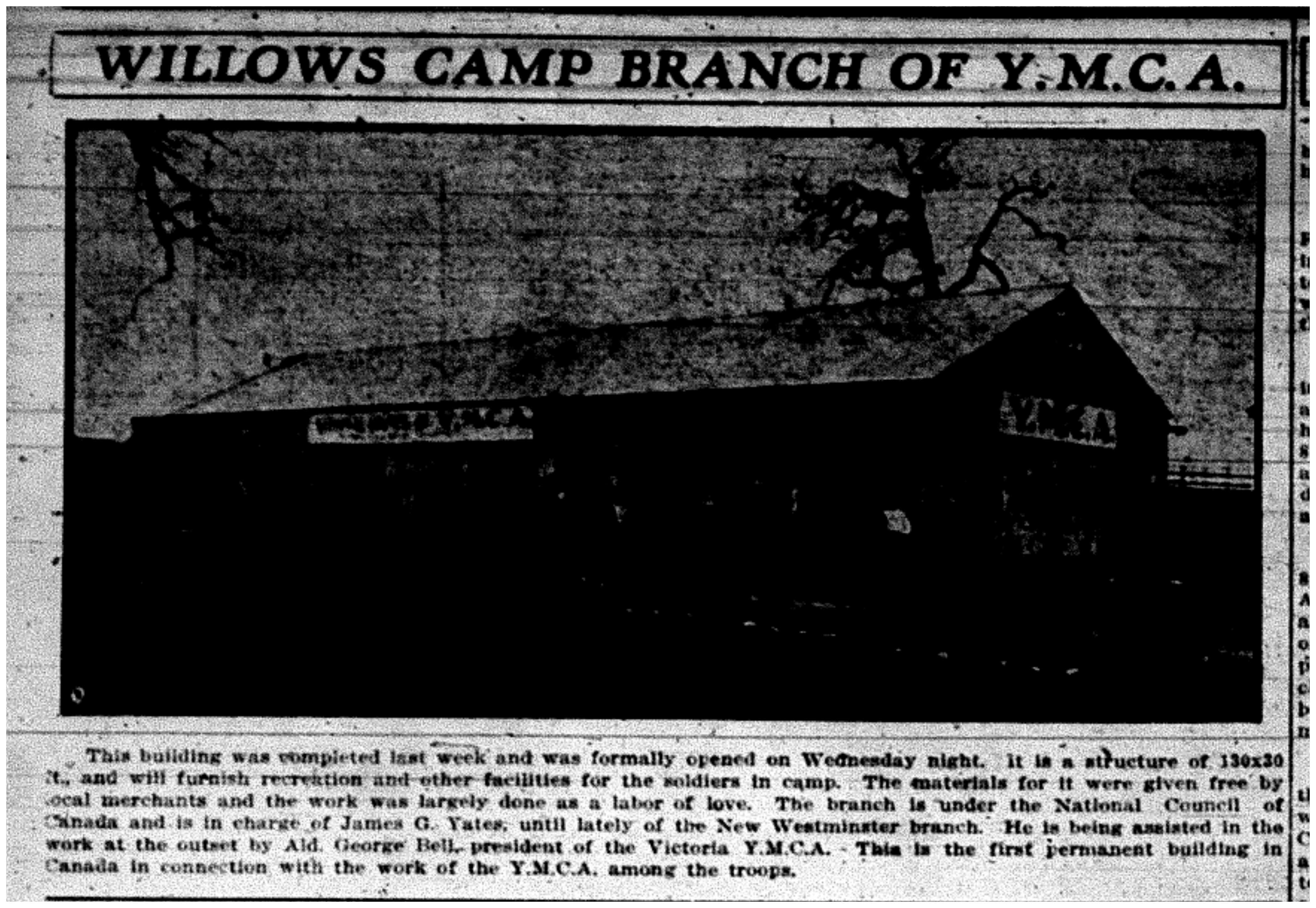 "Willows Camp Branch of Y.M.C.A."