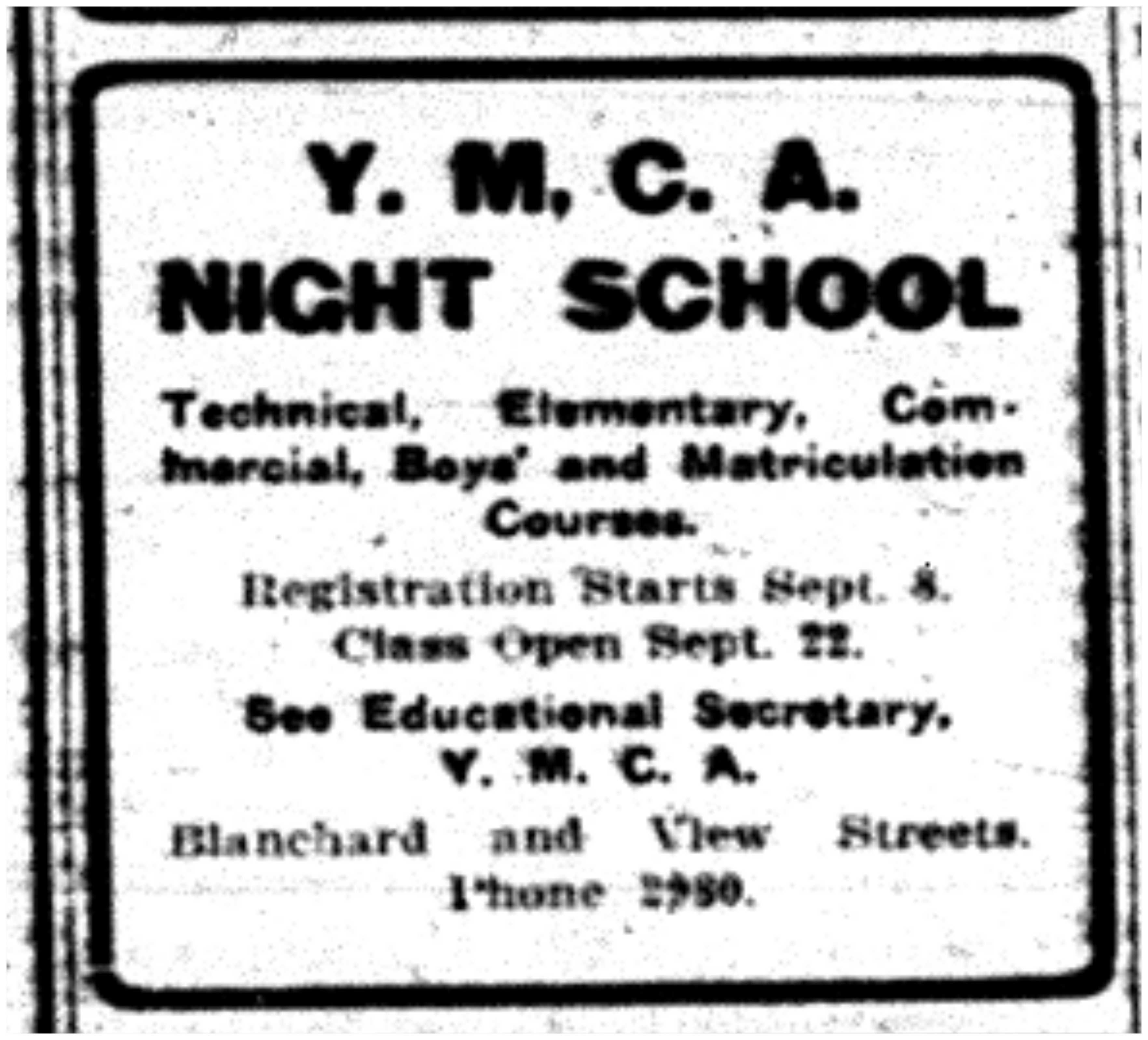 "Y.M.C.A. Night School"
