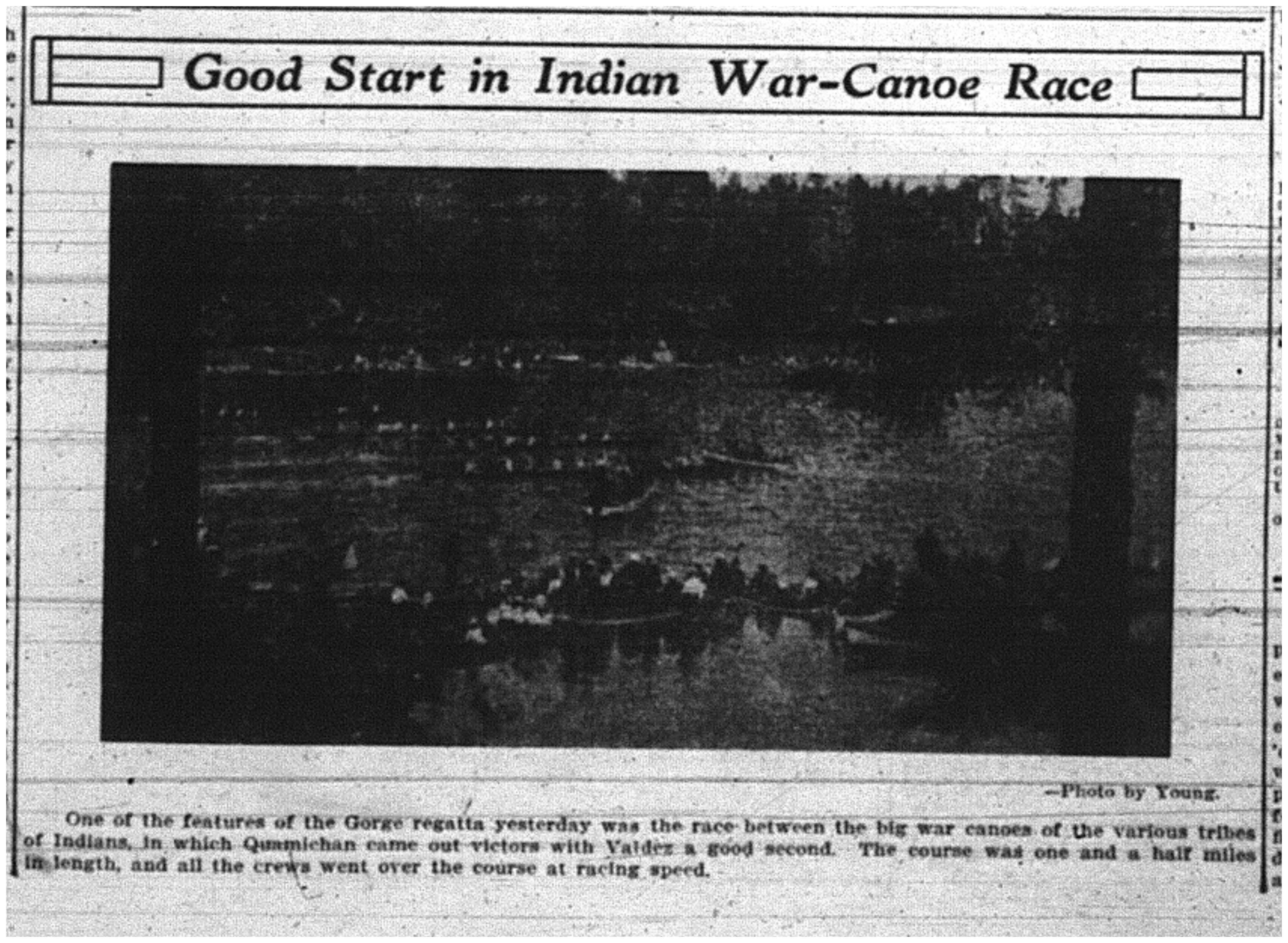 "Good Start in Indian War-Canoe Race"