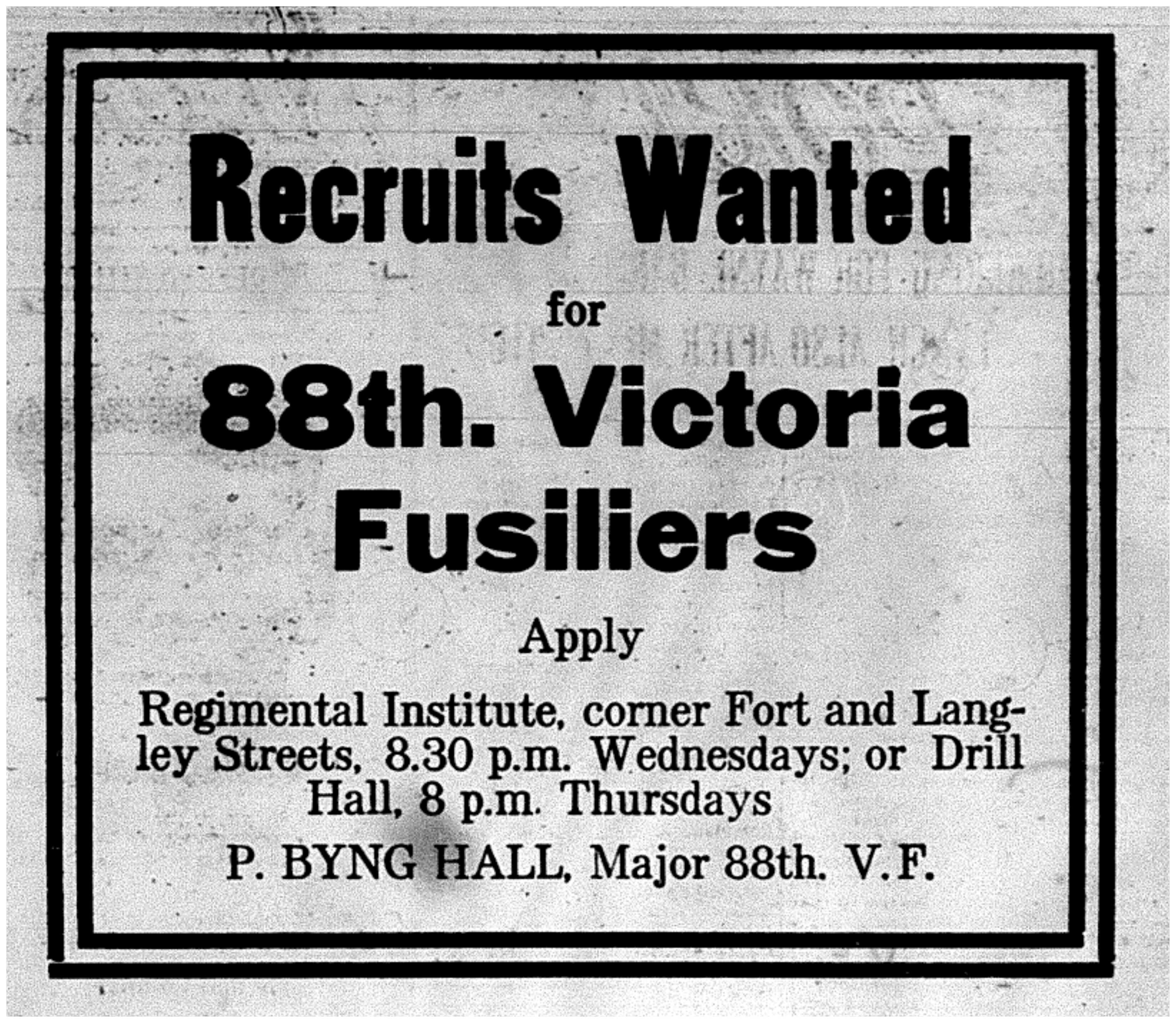 "Recruits Wanted"