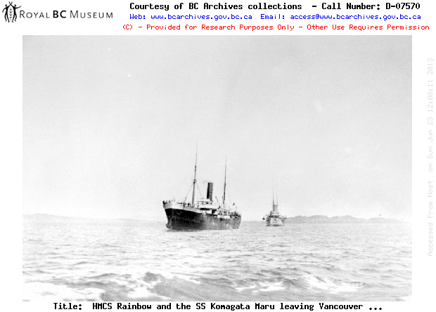 HMCS Rainbow and SS Komagata Maru