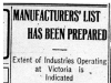 "Manufacturer's List Has Been Prepared"