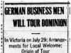 "German Business Men Will Tour Dominion"