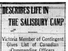 "Describes Life in the Salisbury Camp"
