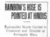 "Rainbow's Hose is Pointed at Hindus"