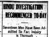 "Hindu Investigation Recommenced To-Day"
