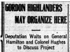 "Gordon Highlanders May Organize Here"