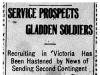 "Service Prospects Gladden Soldiers"