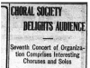 "Choral Society Delights Audience"