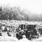 The Victoria Police Patrol Wagon in 1914, likely at a public exhibition in Beacon Hill Park. Source: Image Courtesy of the Victoria Police Historical Society. Date: 1914.