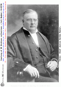Chief Justice Gordon Hunter. Source: Image Courtesy of Royal BC Museum, BC Archives - Call Number: A-02236 See BC Archives Date: [ca. 1910]